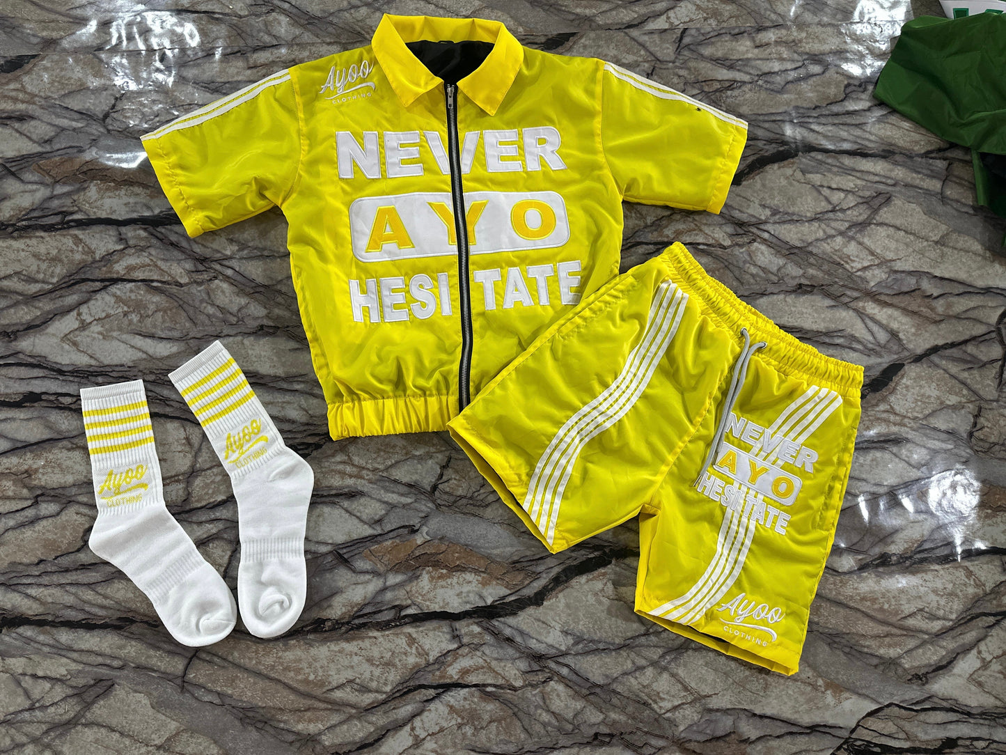 AYO NEVER HESITATE SHORT SETS W/ SOCKS